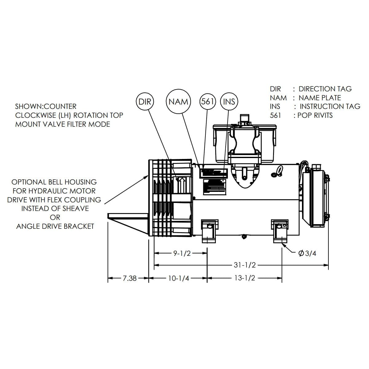 Fruitland Manufacturing RCF500 Vacuum Pump - RCF500LSFH-HM